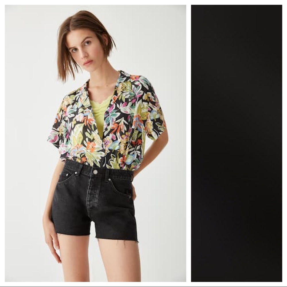 Nwt. Pull & Bear Black Basic High-Waist Denim Sho… - image 1